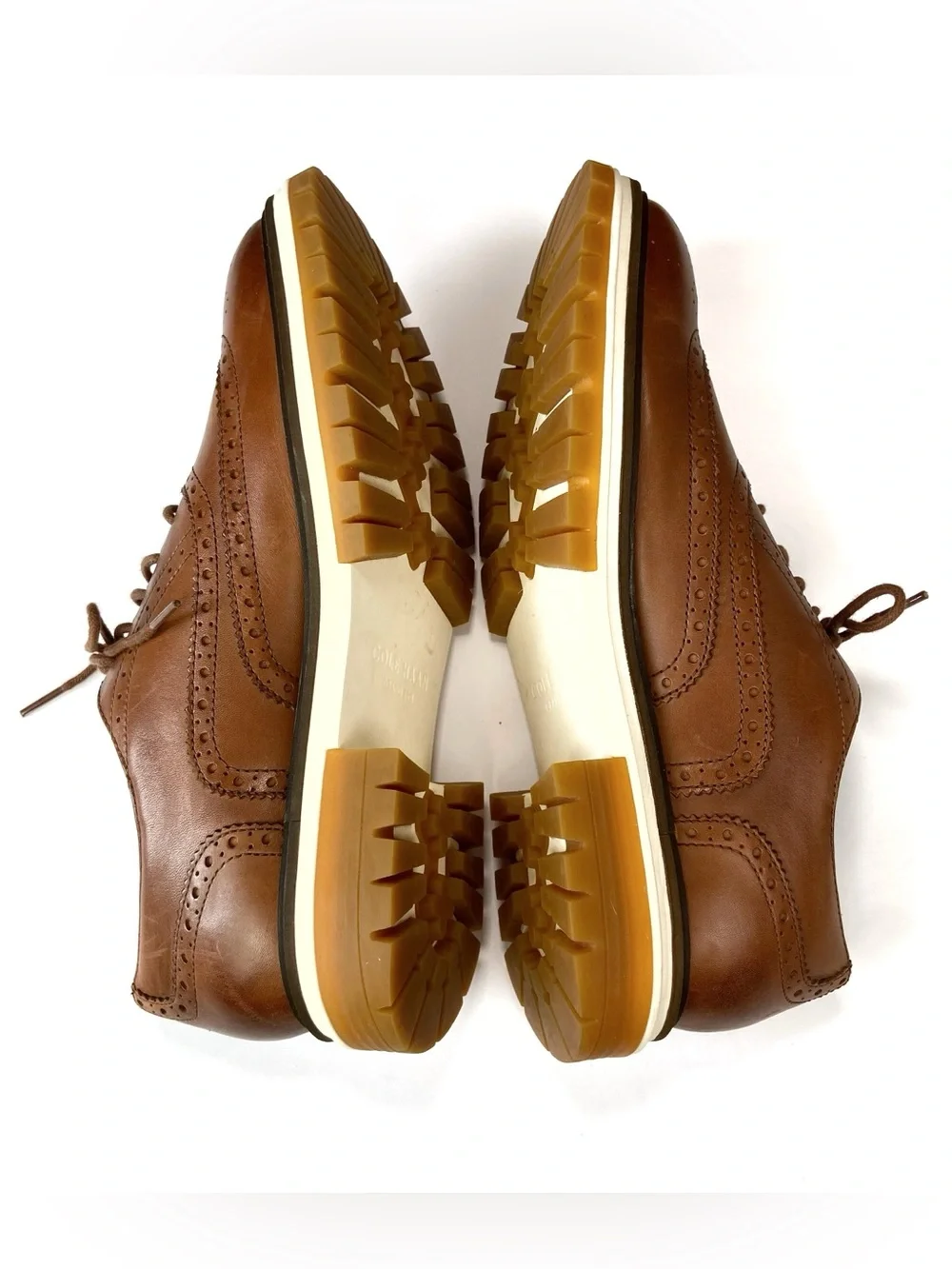 COLE HAAN Tahoe Featherfeel Wingtip Oxford Brown 10.5 Mens Classic Work Comfort